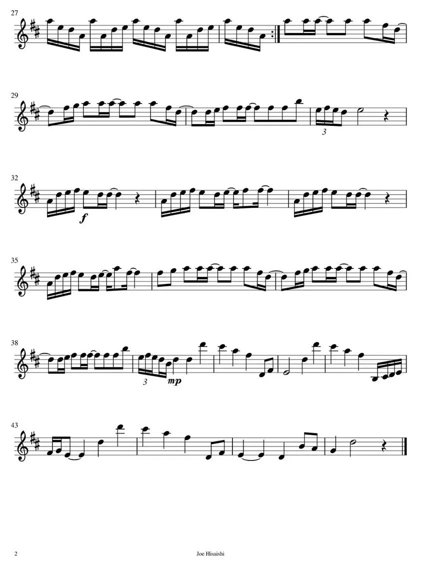 菊次郎的夏天小提琴譜